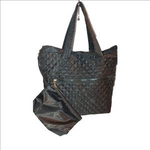 Sondra Roberts Squared Quilted Nylon Tote Bag